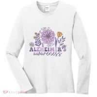 Alzheimer Alzheimers Awareness Dementia Awareness Retro Women's Long Sleeve Shirt thumb 0