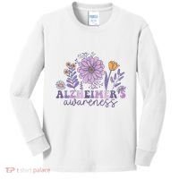 Alzheimer Alzheimers Awareness Dementia Awareness Retro Kids Long Sleeve Shirt thumb 0
