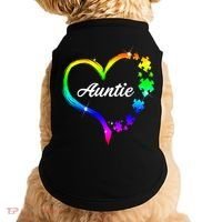 Auntie Autism Awareness Rainbow Heart Doggie Tank thumb 0