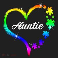 Auntie Autism Awareness Rainbow Heart Beanie thumb 2
