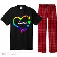 Auntie Autism Awareness Rainbow Heart Pajama Set thumb 0