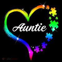 Auntie Autism Awareness Rainbow Heart Women's Hoodie thumb 2