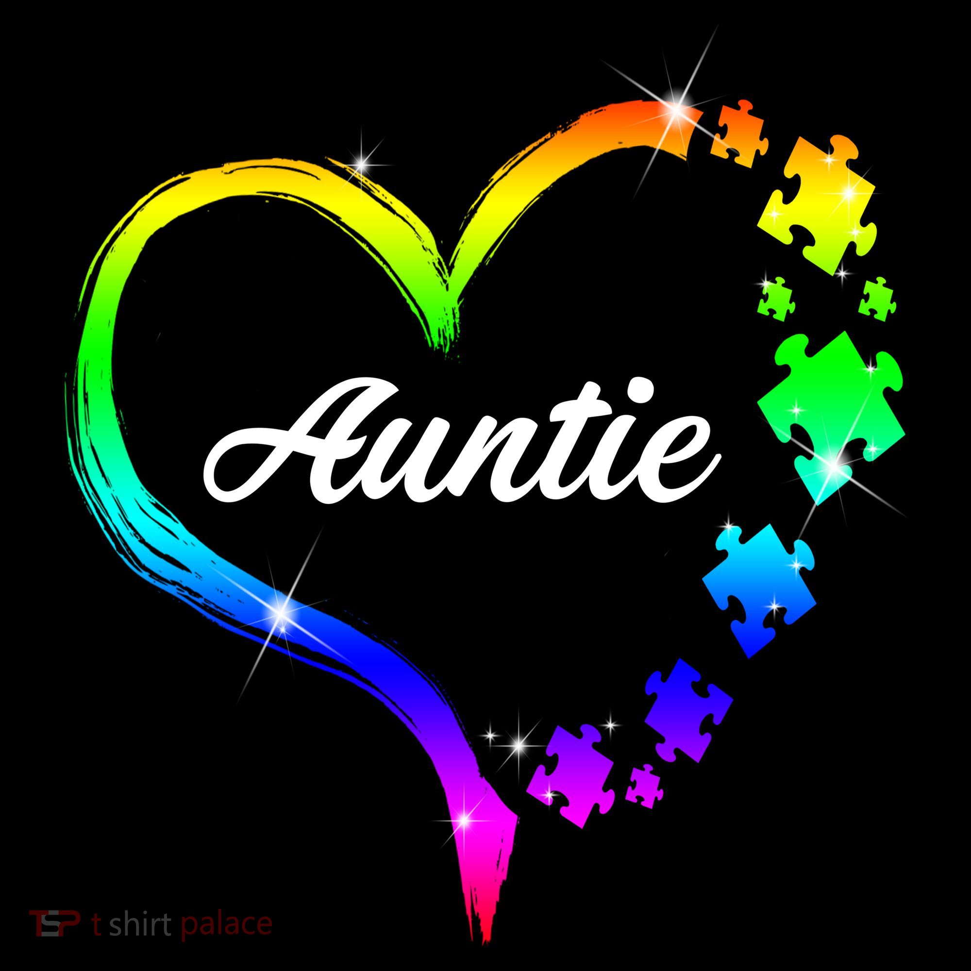 Auntie Autism Awareness Rainbow Heart Women's Hoodie