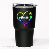 Auntie Autism Awareness Rainbow Heart Tumbler thumb 0