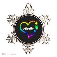 Auntie Autism Awareness Rainbow Heart Ornament thumb 0