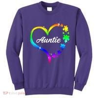 Auntie Autism Awareness Rainbow Heart Sweatshirt thumb 0