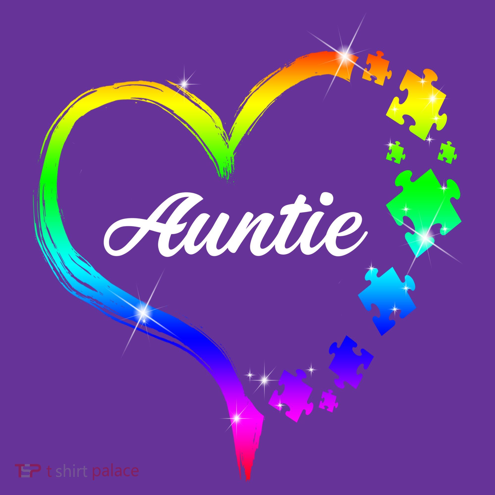 Auntie Autism Awareness Rainbow Heart Mousepad