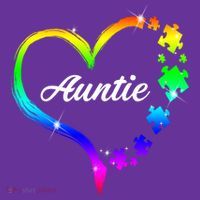 Auntie Autism Awareness Rainbow Heart Hat thumb 2