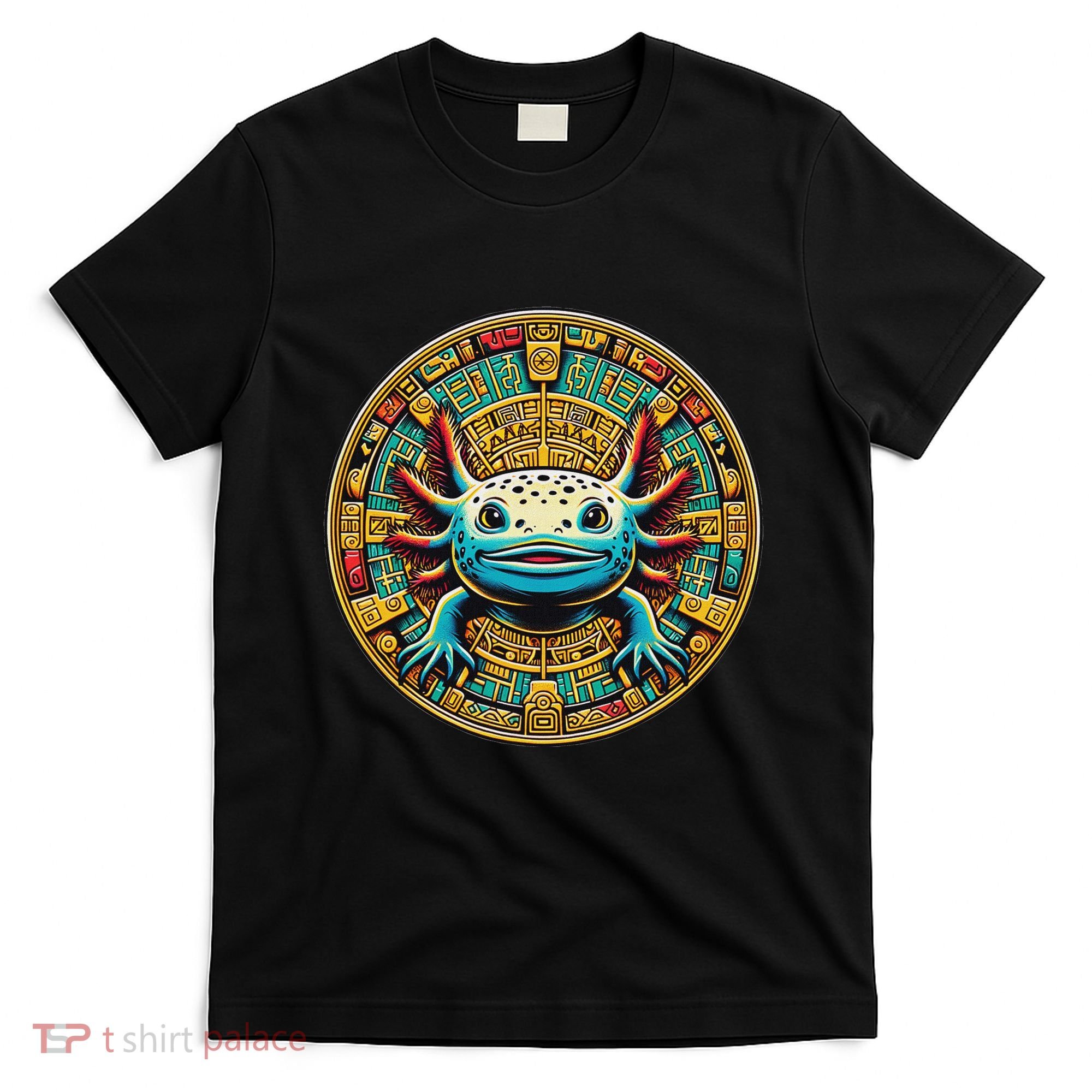 Aztec Art And Mexican Hispanic Heritage Salamander Axolotl T-Shirt