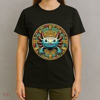 Aztec Art And Mexican Hispanic Heritage Salamander Axolotl T-Shirt thumb 4
