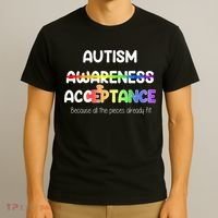 Autism Awareness Acceptance All The Pieces T-Shirt thumb 3