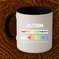 Autism Awareness Acceptance All The Pieces Coffee Mug thumb 2