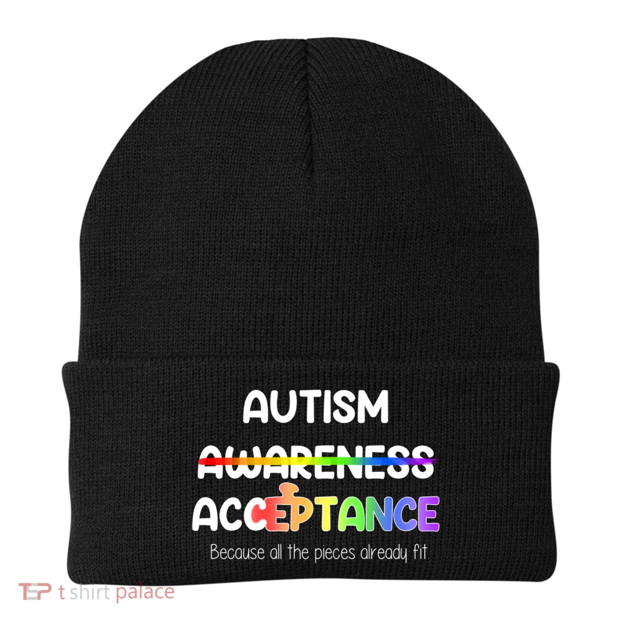 Autism Awareness Acceptance All The Pieces Beanie
