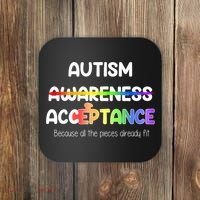 Autism Awareness Acceptance All The Pieces Coaster thumb 0