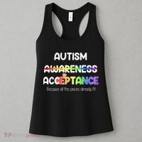 Autism Awareness Acceptance All The Pieces Women's Tank Top thumb 3