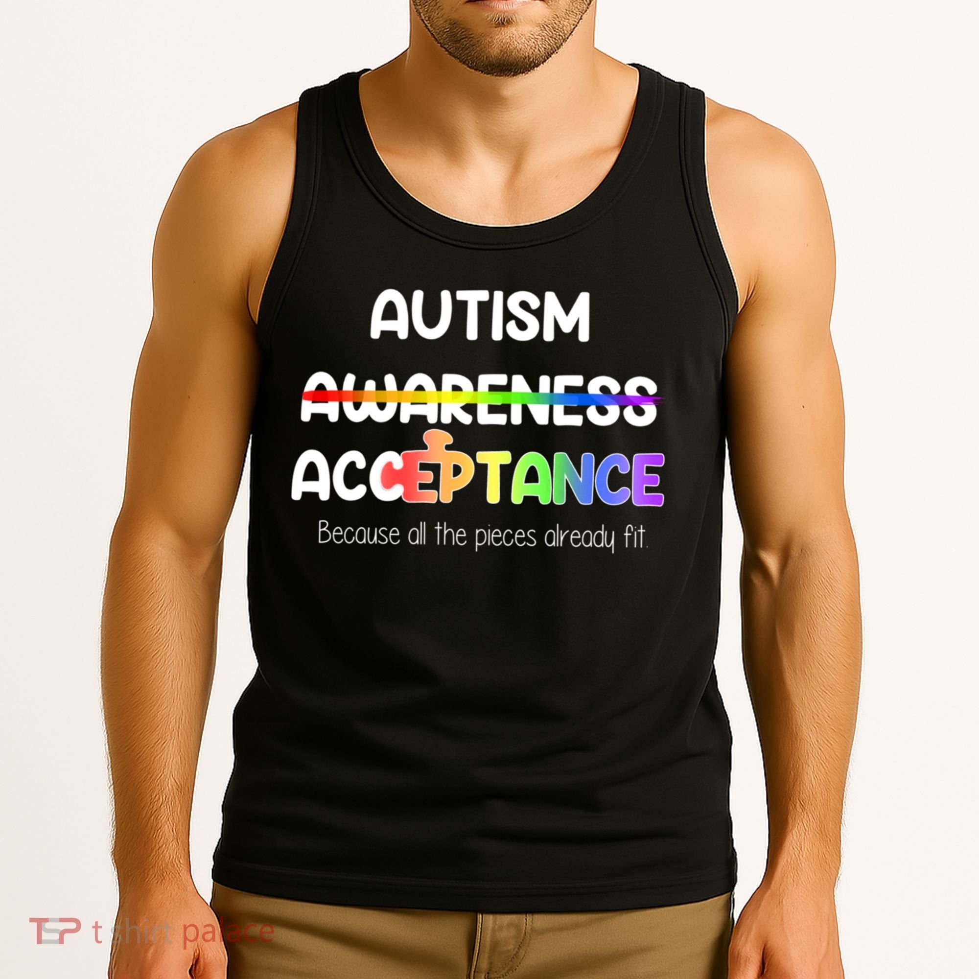 Autism Awareness Acceptance All The Pieces Tank Top