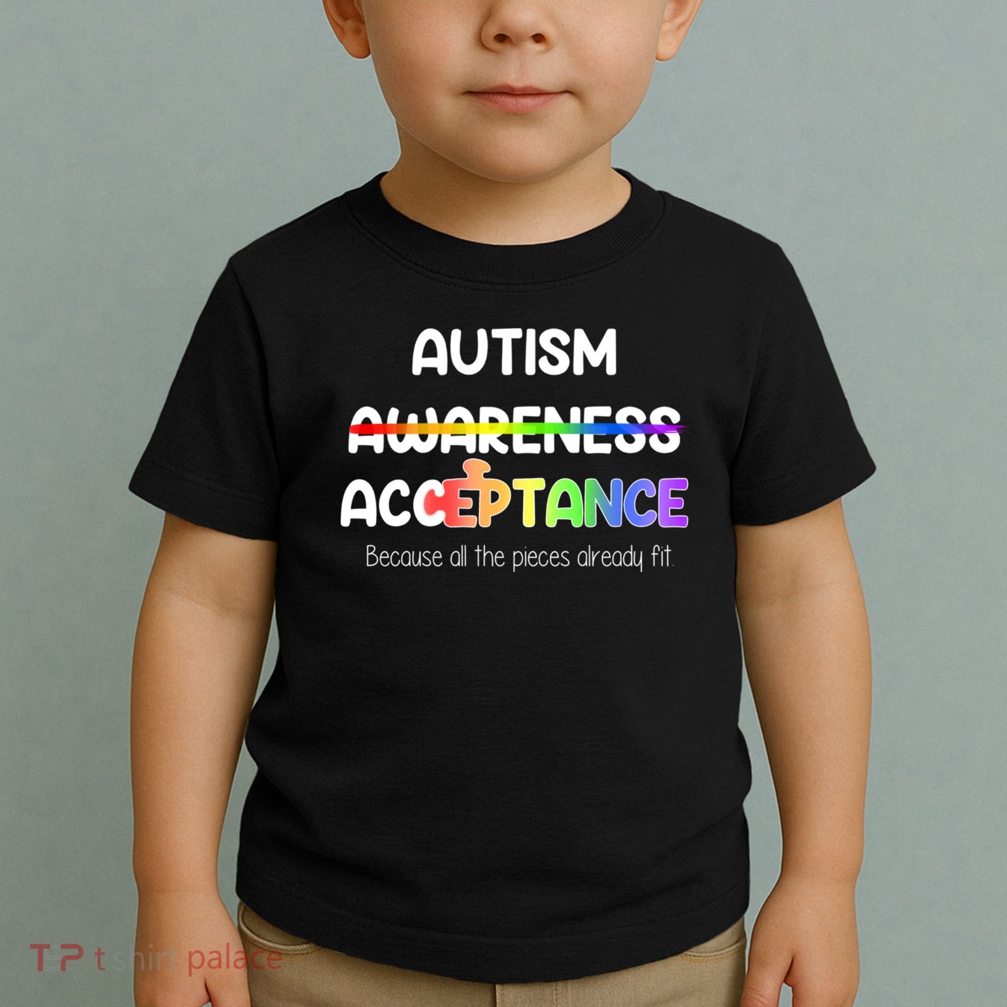 Autism Awareness Acceptance All The Pieces Toddler T-Shirt