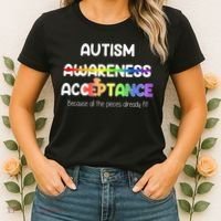 Autism Awareness Acceptance All The Pieces Women's T-Shirt thumb 2