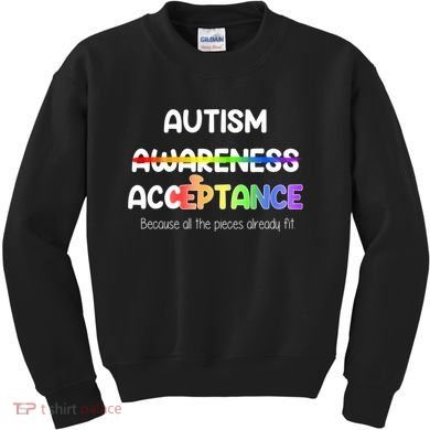 Autism Awareness Acceptance All The Pieces Kids Sweatshirt