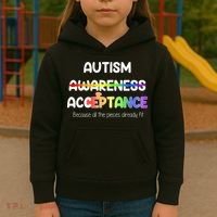 Autism Awareness Acceptance All The Pieces Kids Hoodie thumb 3