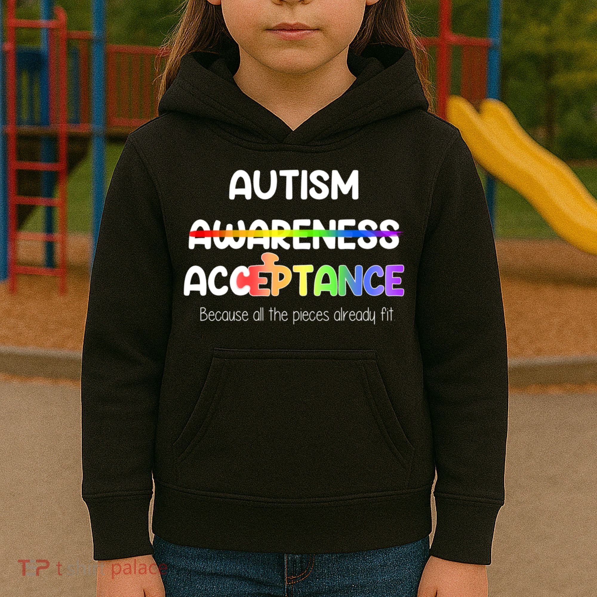 Autism Awareness Acceptance All The Pieces Kids Hoodie