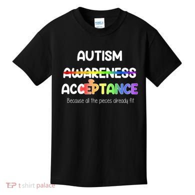 Autism Awareness Acceptance All The Pieces Kids T-Shirt