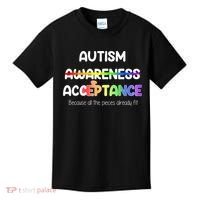Autism Awareness Acceptance All The Pieces Kids T-Shirt thumb 0