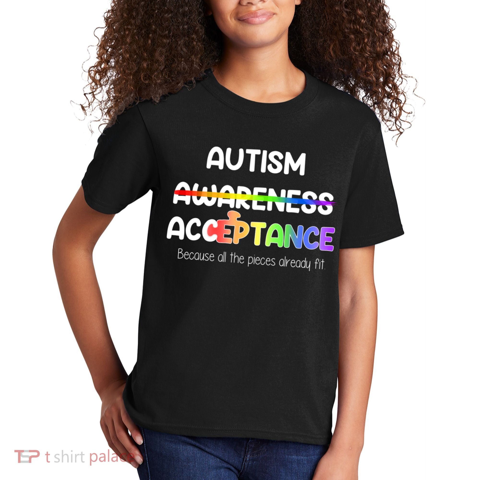 Autism Awareness Acceptance All The Pieces Kids T-Shirt