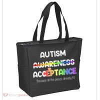 Autism Awareness Acceptance All The Pieces Tote Bag thumb 2