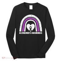 Alzheimers Awareness Alzheimers Purple Rainbow Cute Long Sleeve Shirt thumb 0
