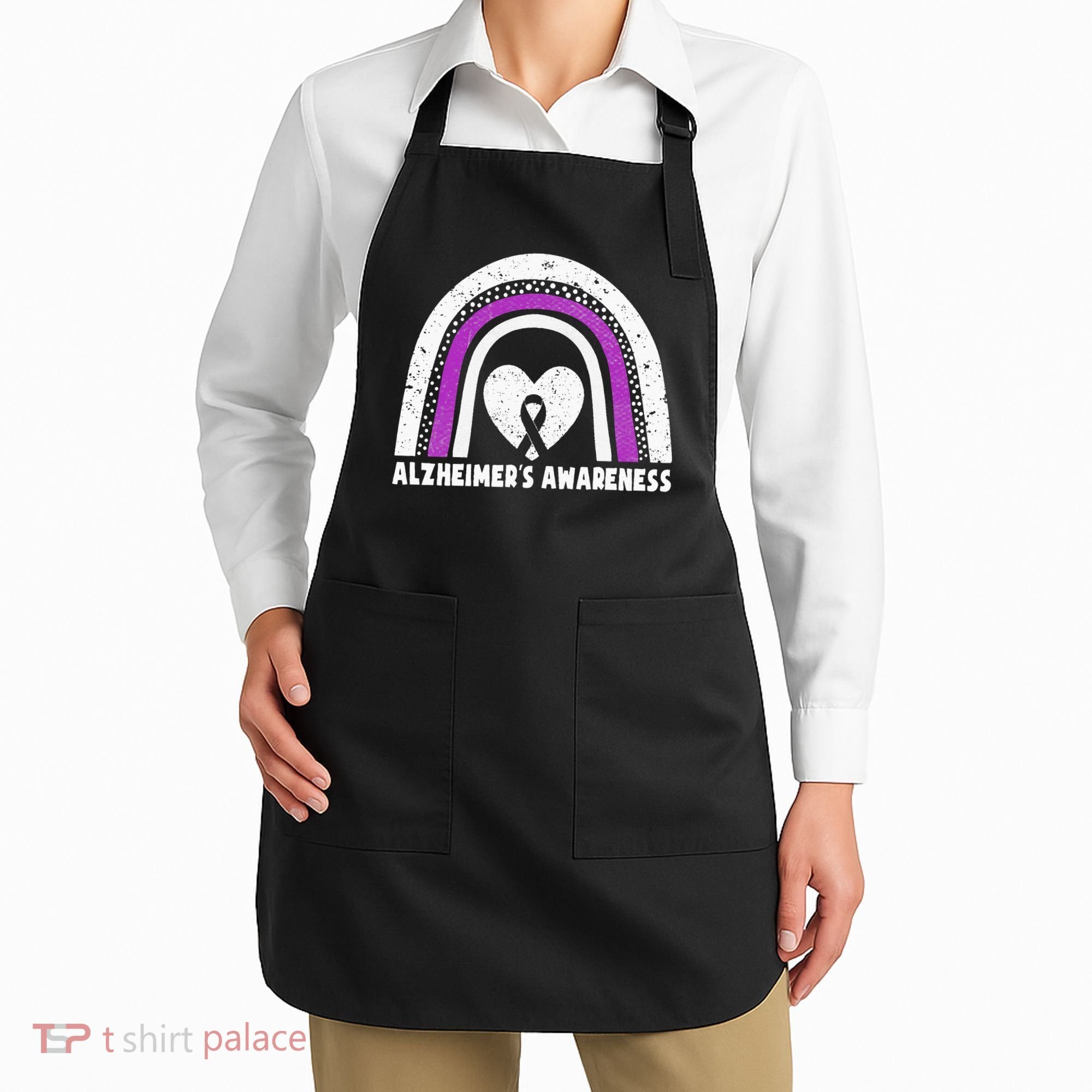 Alzheimers Awareness Alzheimers Purple Rainbow Cute Apron