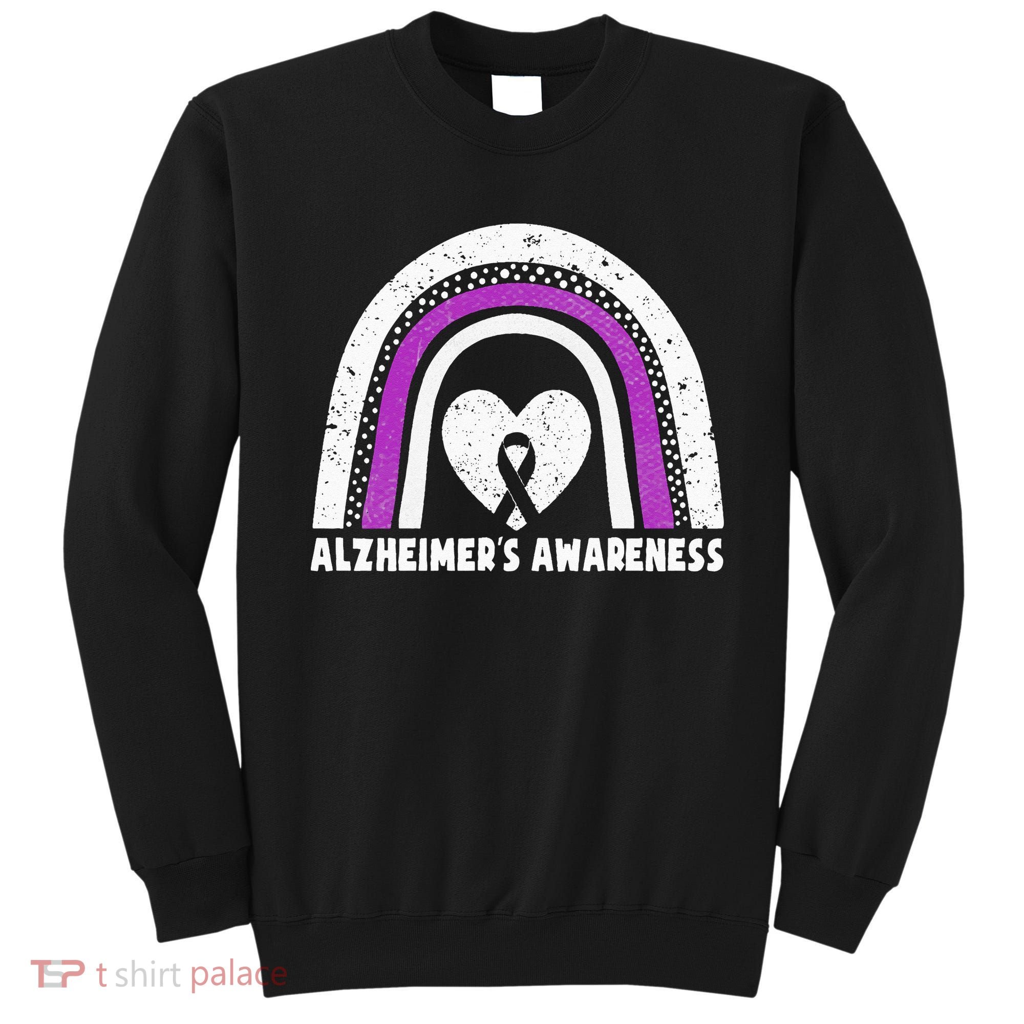 Alzheimers Awareness Alzheimers Purple Rainbow Cute Sweatshirt