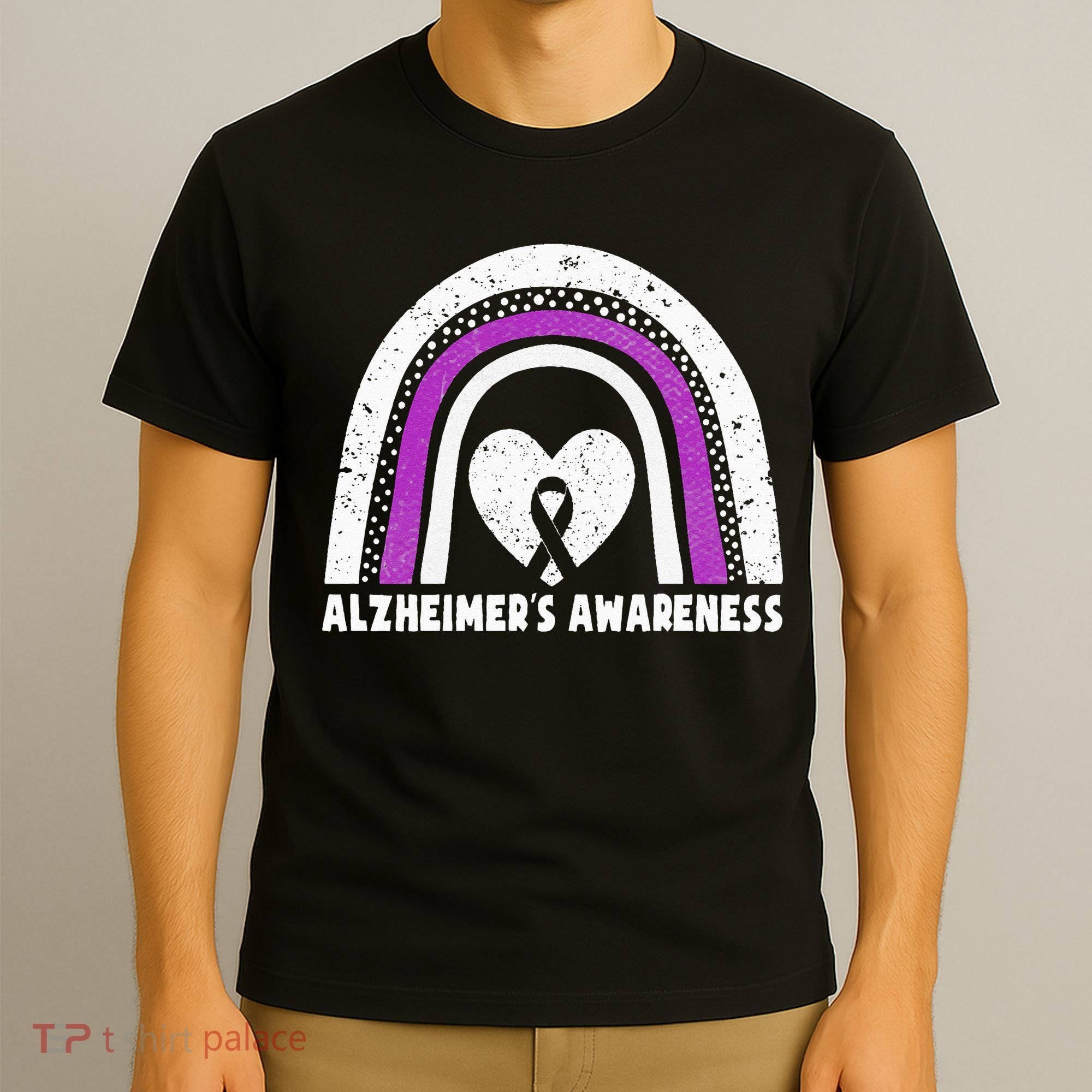 Alzheimers Awareness Alzheimers Purple Rainbow Cute T-Shirt