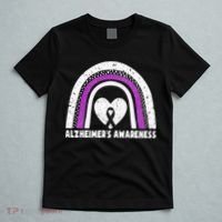 Alzheimers Awareness Alzheimers Purple Rainbow Cute T-Shirt thumb 5
