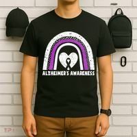 Alzheimers Awareness Alzheimers Purple Rainbow Cute T-Shirt thumb 6