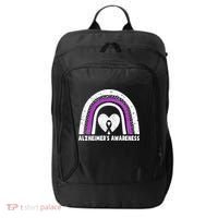 Alzheimers Awareness Alzheimers Purple Rainbow Cute City Backpack thumb 0