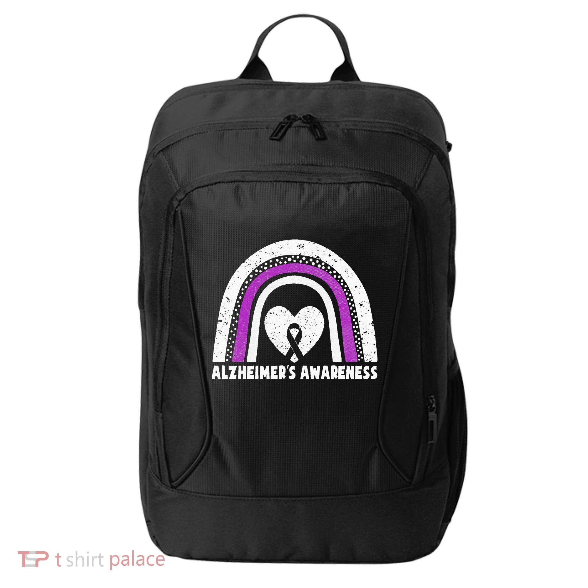 Alzheimers Awareness Alzheimers Purple Rainbow Cute City Backpack