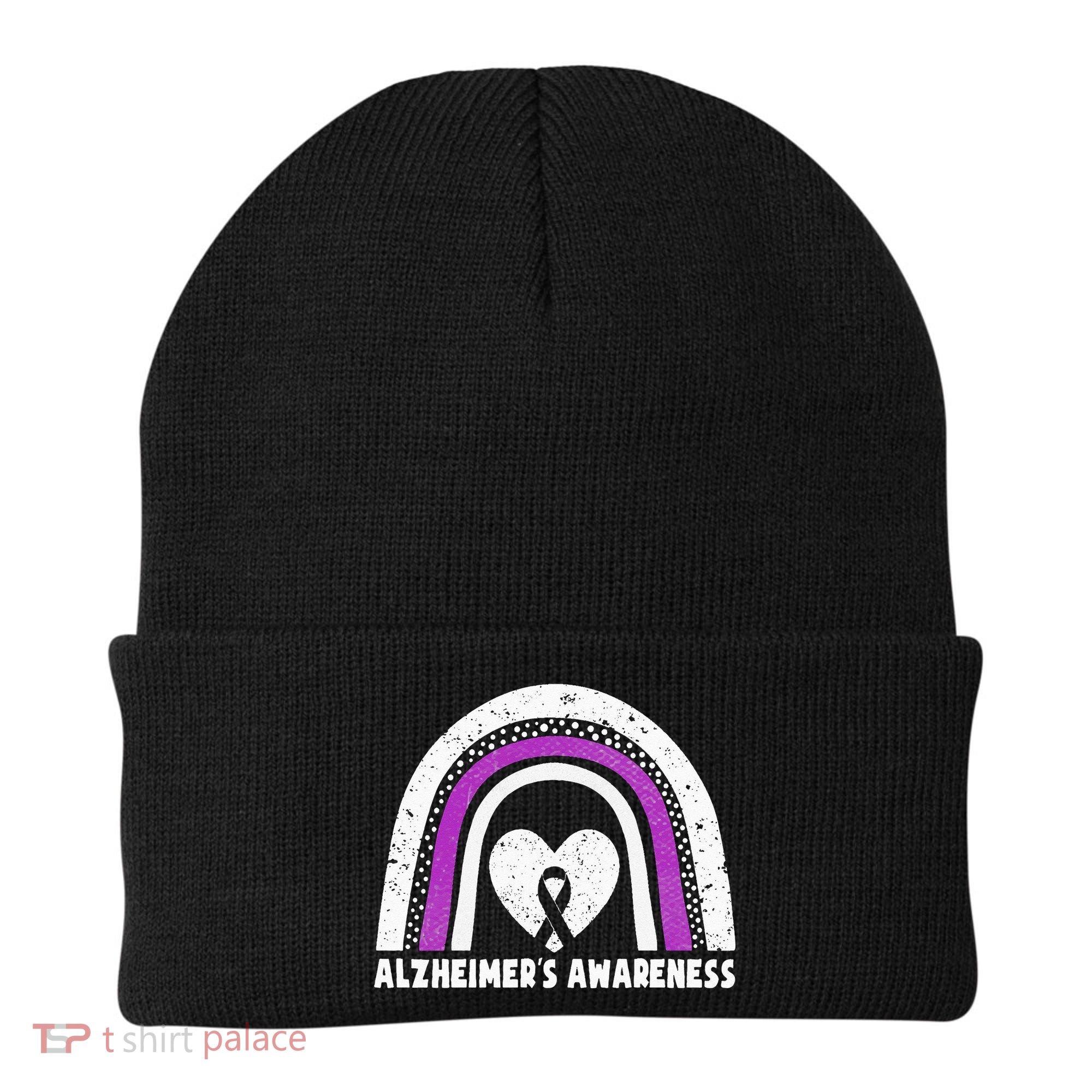 Alzheimers Awareness Alzheimers Purple Rainbow Cute Beanie