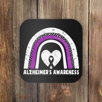 Alzheimers Awareness Alzheimers Purple Rainbow Cute Coaster thumb 0