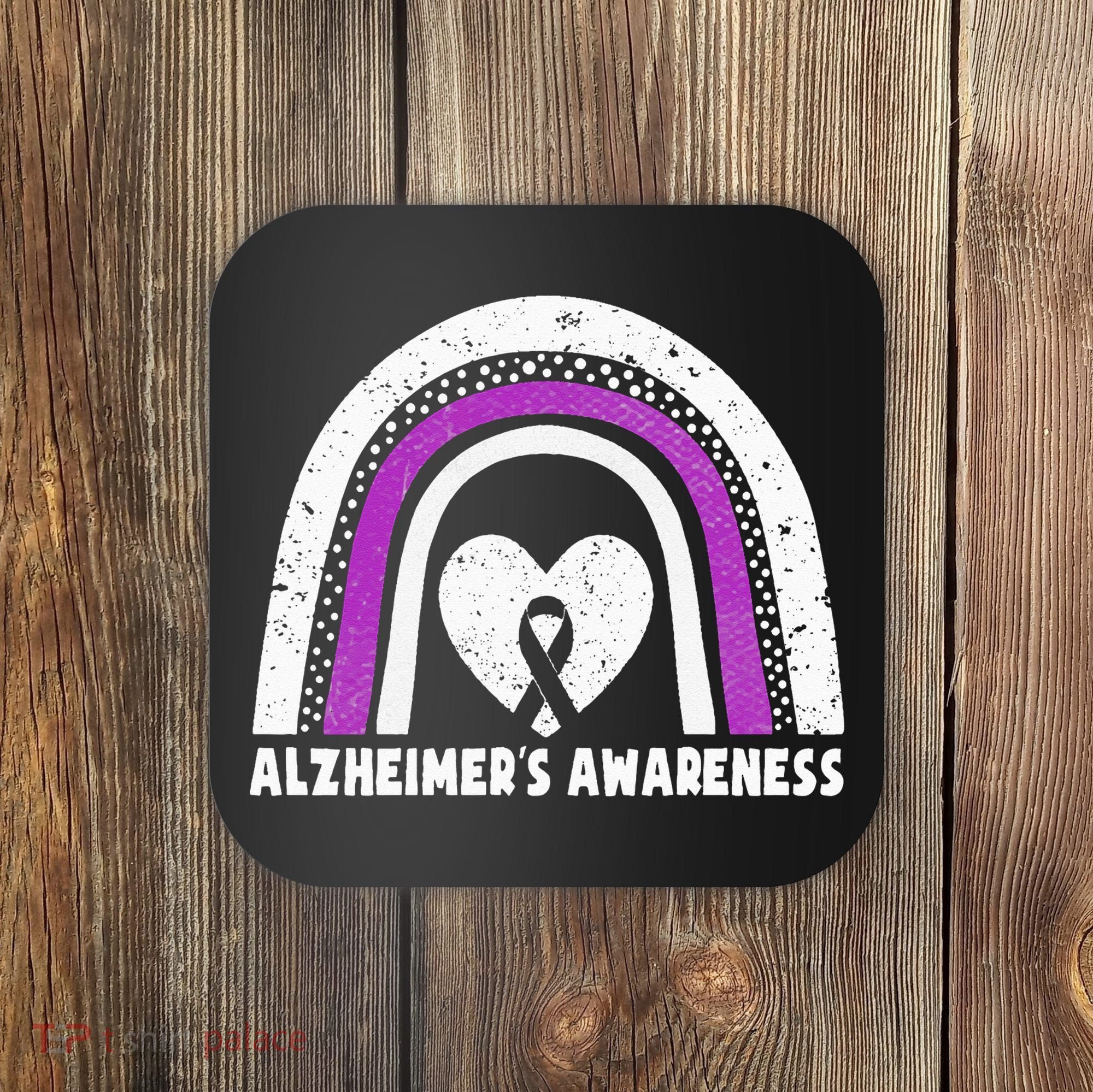 Alzheimers Awareness Alzheimers Purple Rainbow Cute Coaster