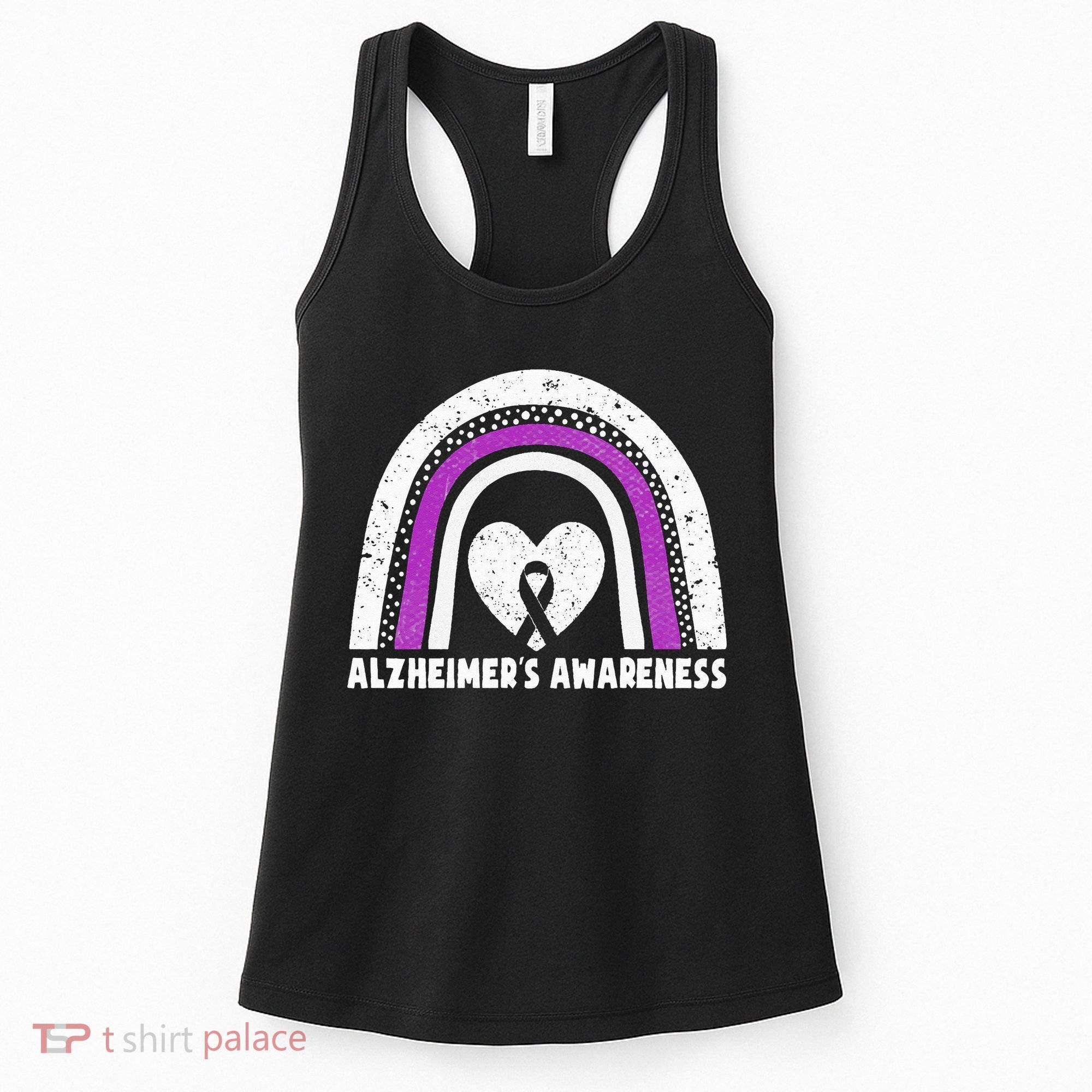 Alzheimers Awareness Alzheimers Purple Rainbow Cute Women's Tank Top