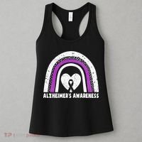Alzheimers Awareness Alzheimers Purple Rainbow Cute Women's Tank Top thumb 3