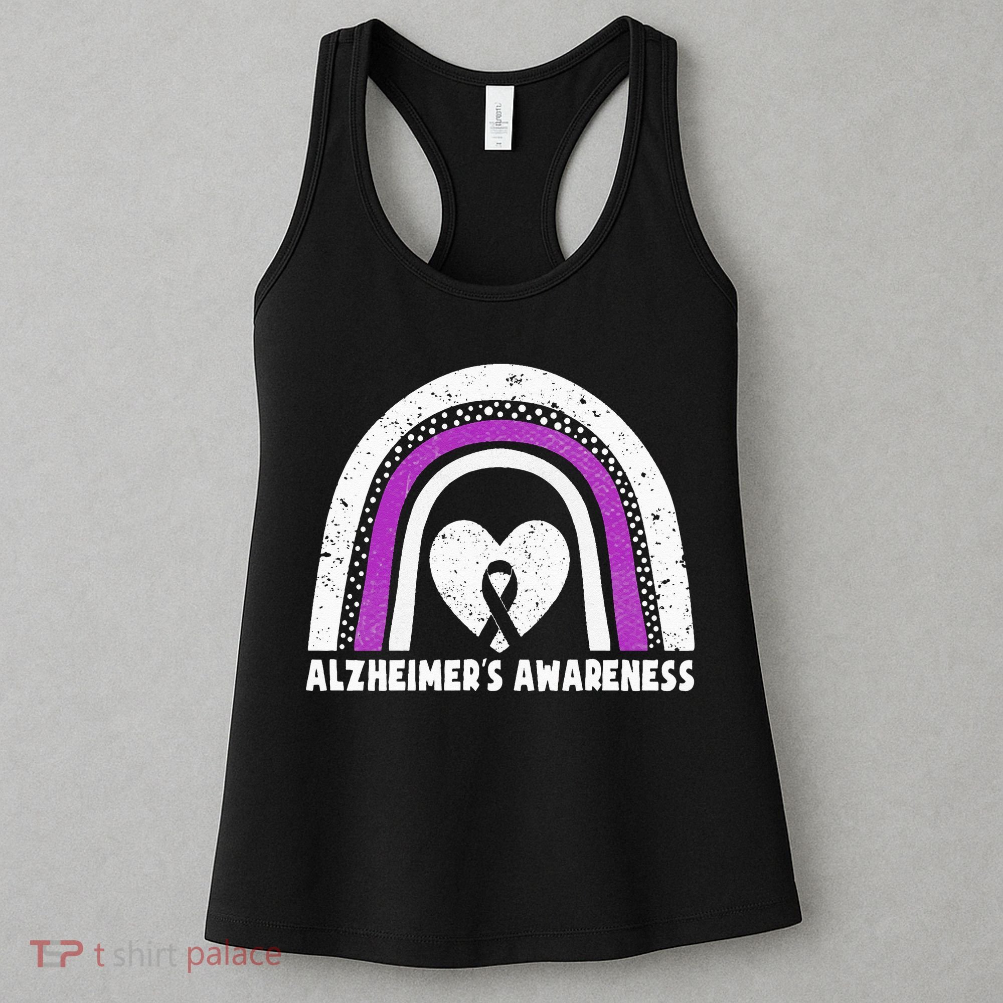 Alzheimers Awareness Alzheimers Purple Rainbow Cute Women's Tank Top