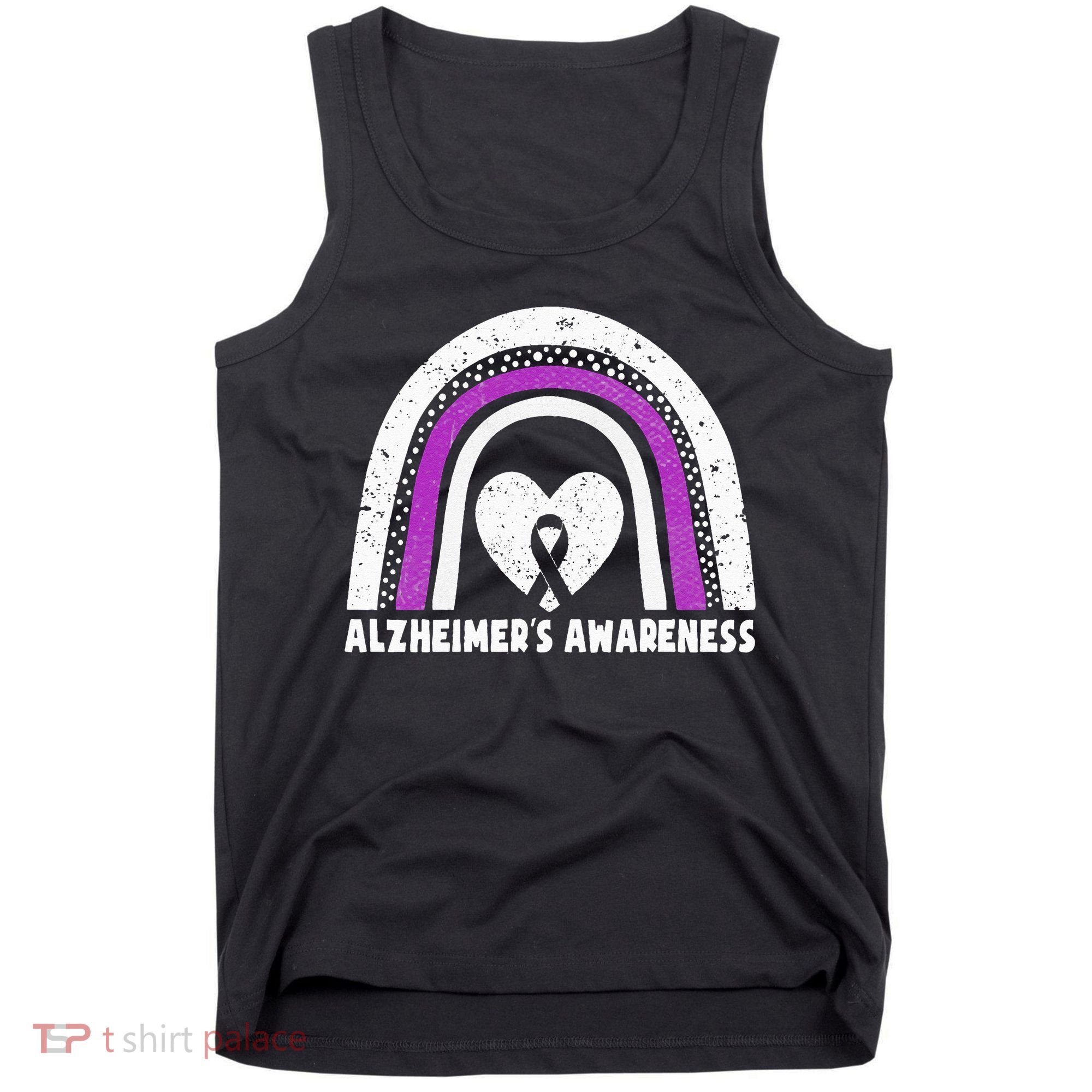 Alzheimers Awareness Alzheimers Purple Rainbow Cute Tank Top