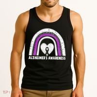 Alzheimers Awareness Alzheimers Purple Rainbow Cute Tank Top thumb 3