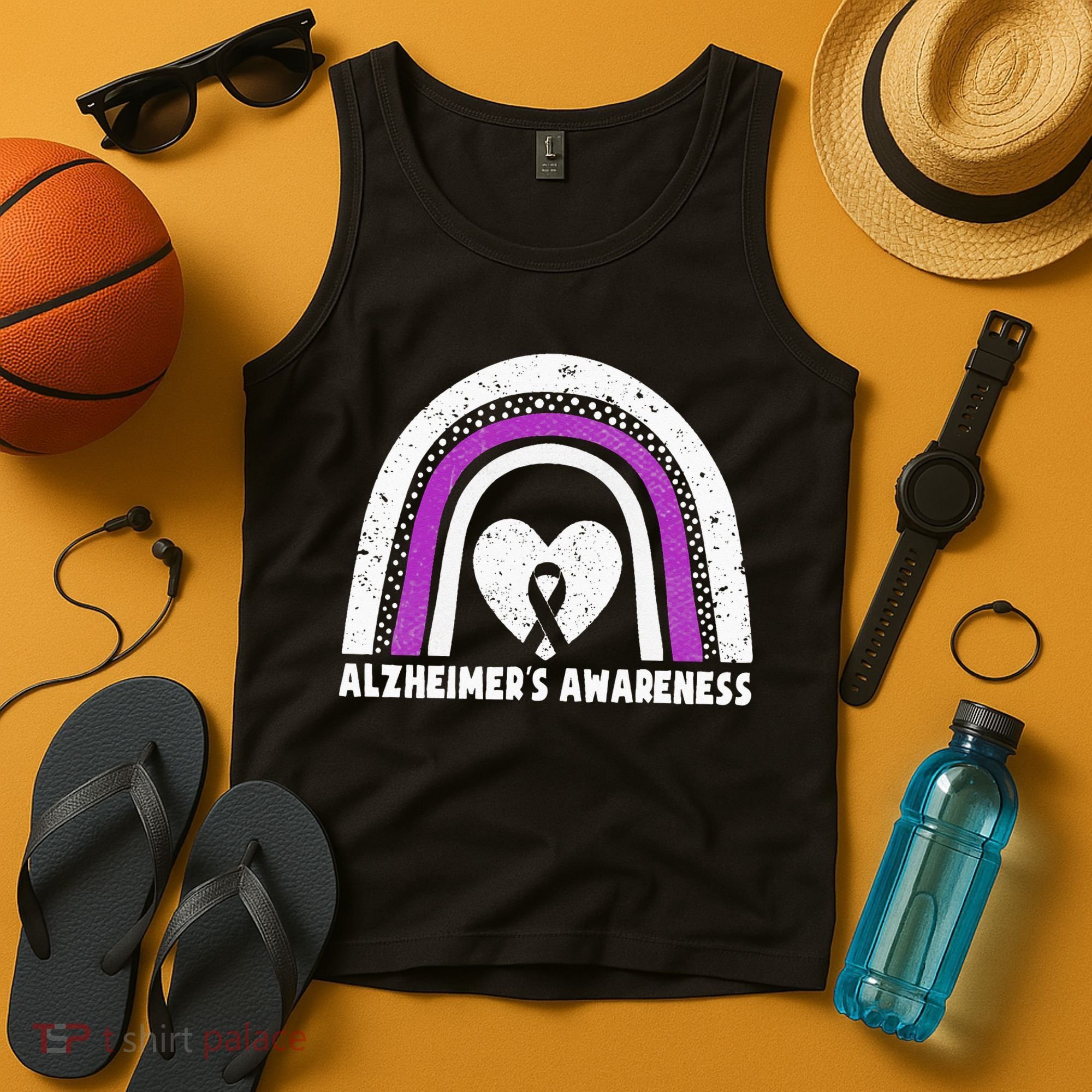 Alzheimers Awareness Alzheimers Purple Rainbow Cute Tank Top