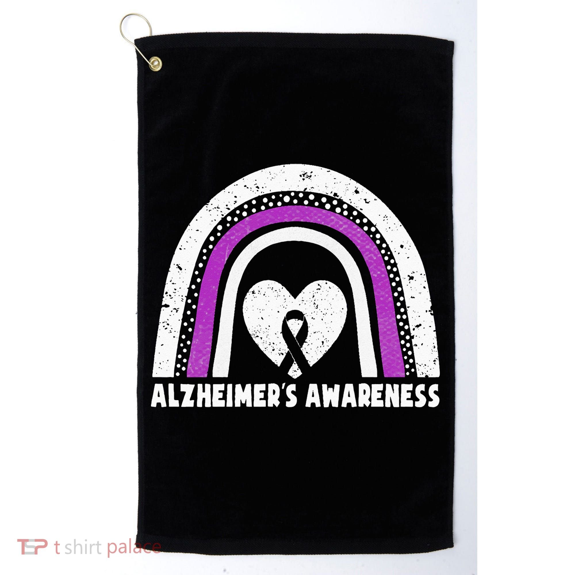 Alzheimers Awareness Alzheimers Purple Rainbow Cute Golf Towel