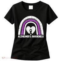 Alzheimers Awareness Alzheimers Purple Rainbow Cute Women's T-Shirt thumb 0