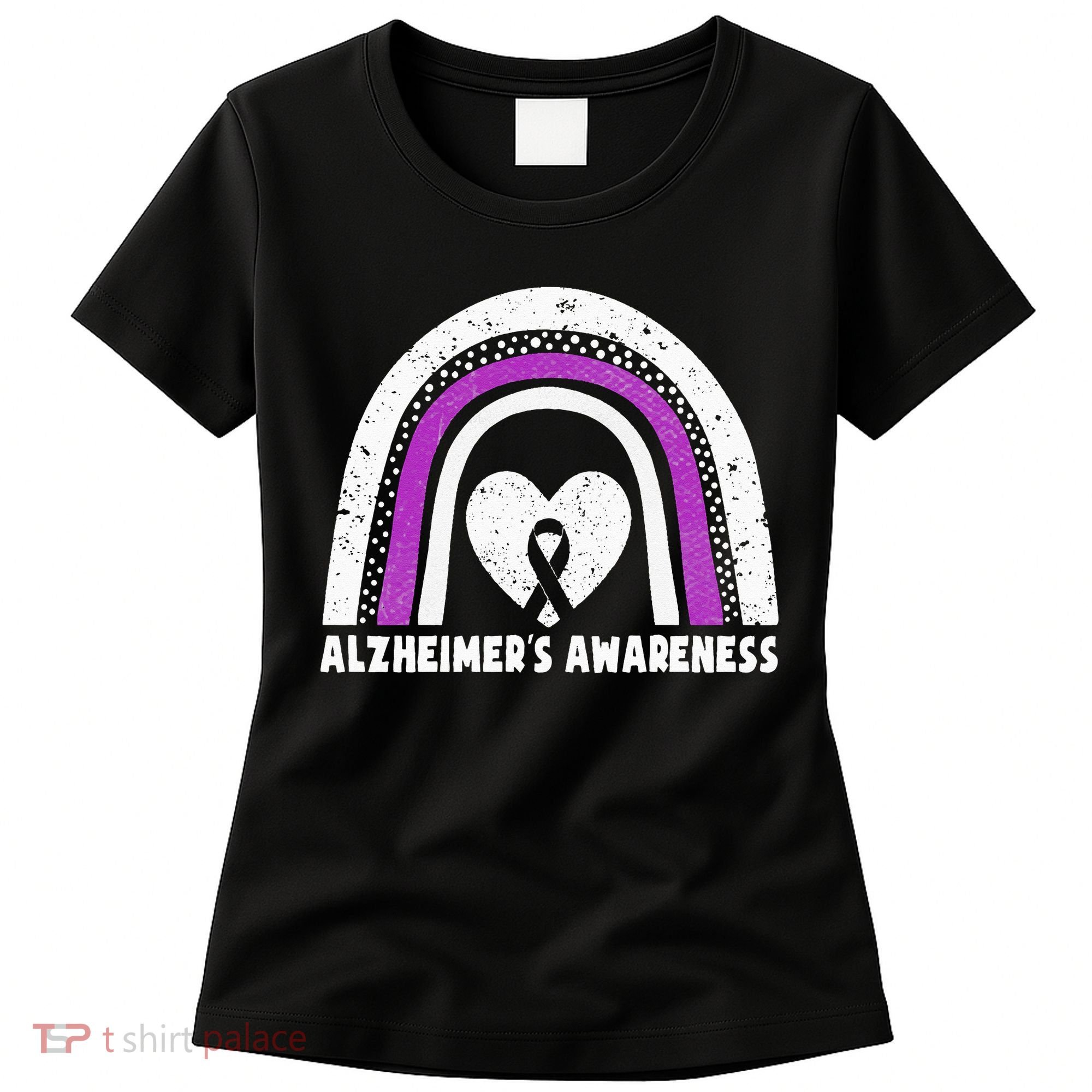 Alzheimers Awareness Alzheimers Purple Rainbow Cute Women's T-Shirt