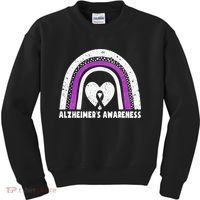 Alzheimers Awareness Alzheimers Purple Rainbow Cute Kids Sweatshirt thumb 0